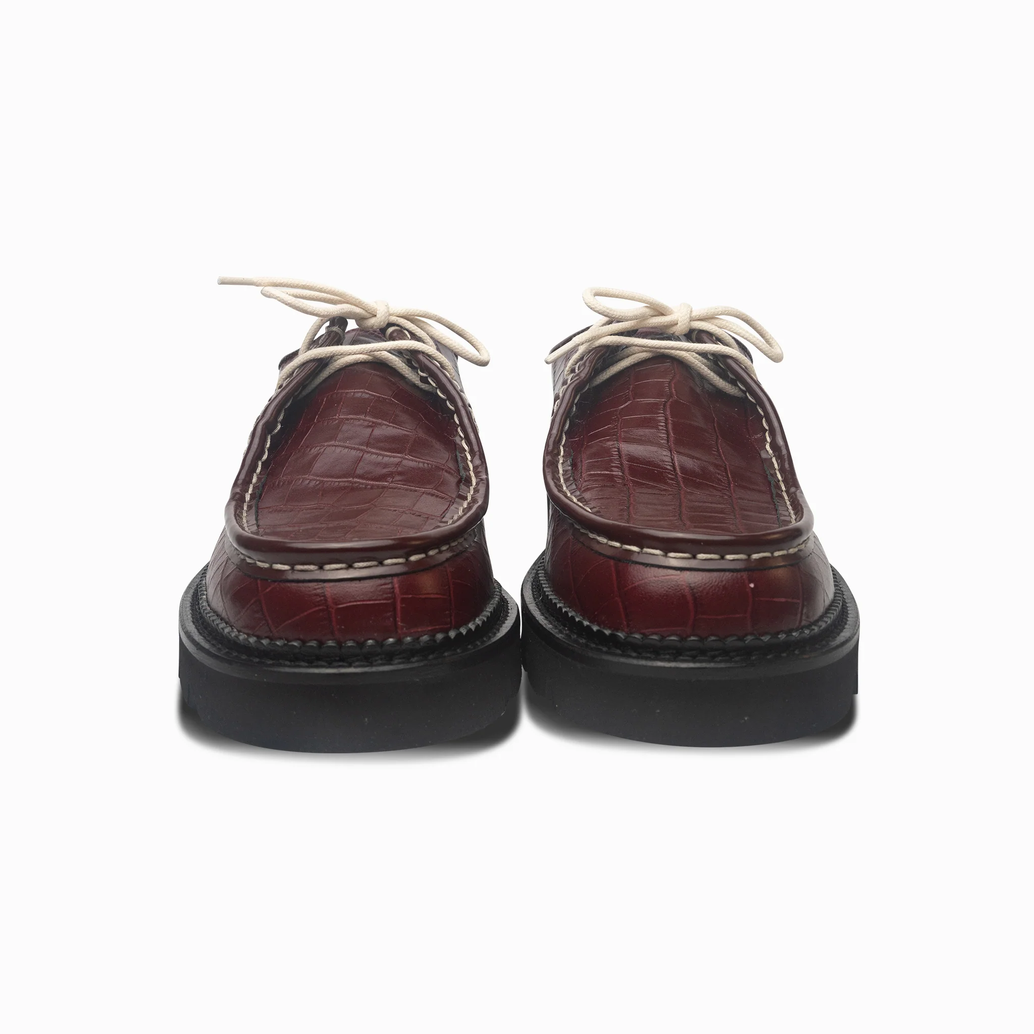 Women's Moc-Toe Derby - Vino Croc - Image 3
