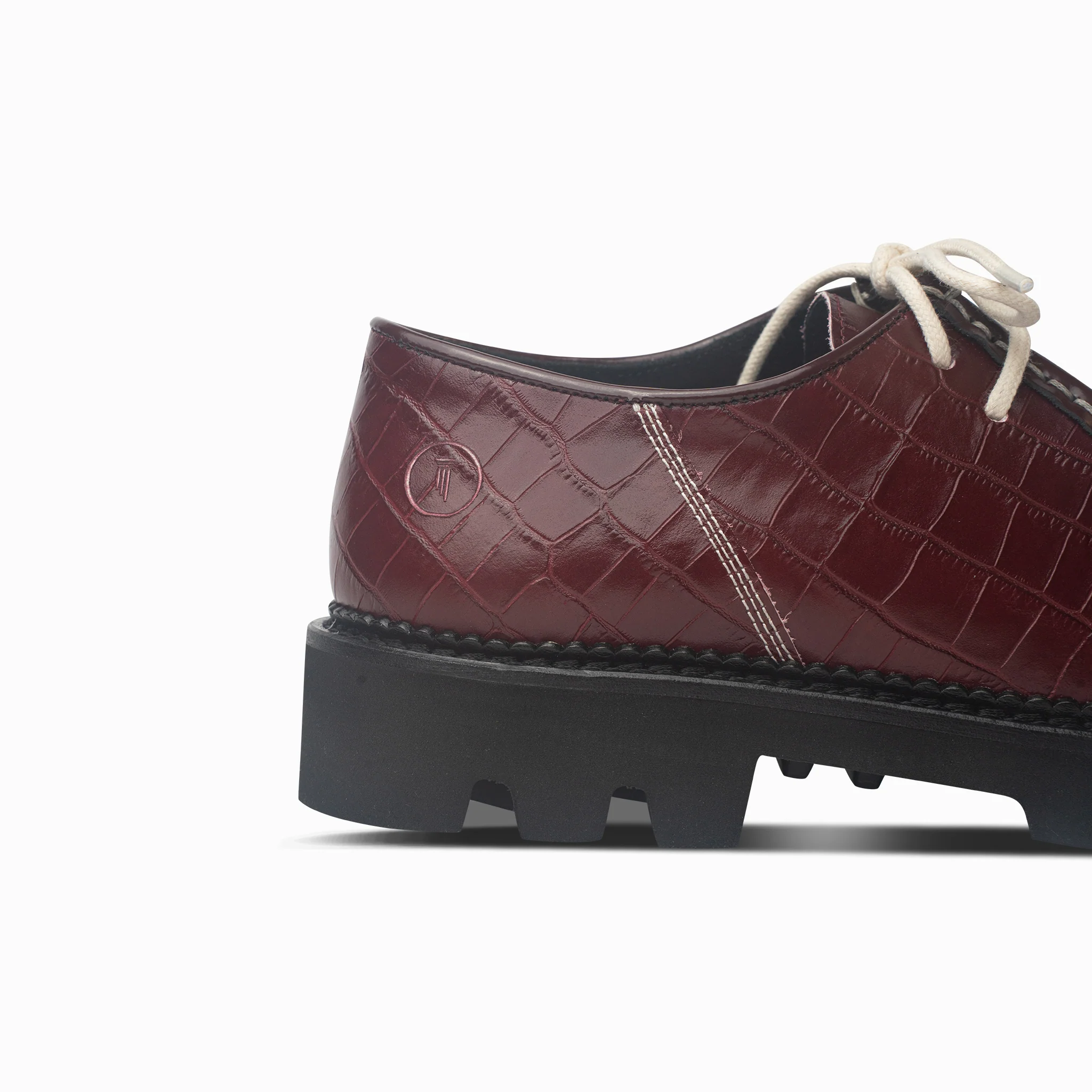 Women's Moc-Toe Derby - Vino Croc - Image 5